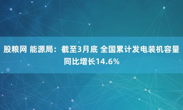 股粮网 能源局：截至3月底 全国累计发电装机容量同比增长14.6%