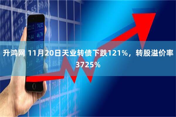 升鸿网 11月20日天业转债下跌121%，转股溢价率3725%