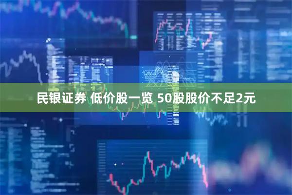 民银证券 低价股一览 50股股价不足2元